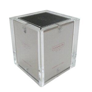 COACH Acrylic & leather Photo Frame cube 4 sided